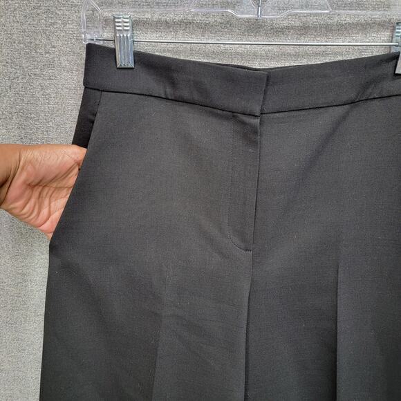 THEORY WIDE LEG CROP WOOL BLEND PANTS, SIZE 4 - Picture 3 of 10